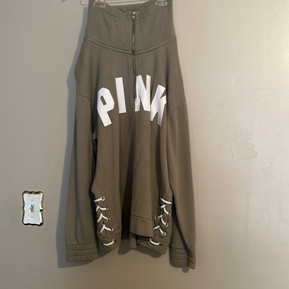 Pink half zipped sweatshirt